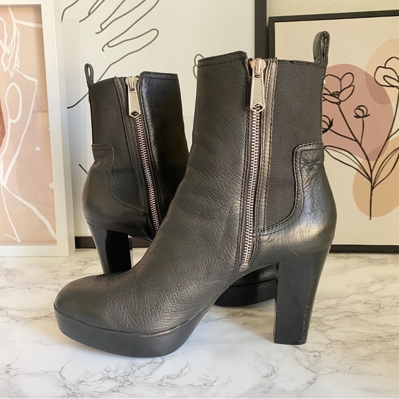Donald J Pliner Milan Platform Leather Heeled Ankle Boots 10 - Picture 5 of 13